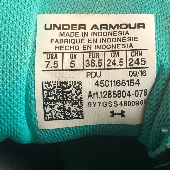 Under Armour Womens Micro G Press Training Shoes Blue Rhino Gray 1285804-076 7.5 - Picture 10 of 10